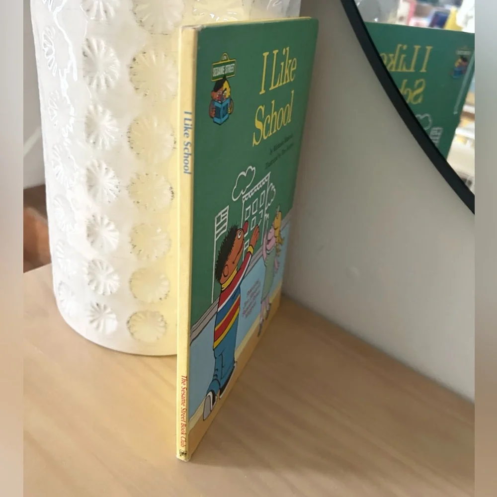 Vintage 1980 Sesame Street I Like School Hardcover Collectible Early Reader